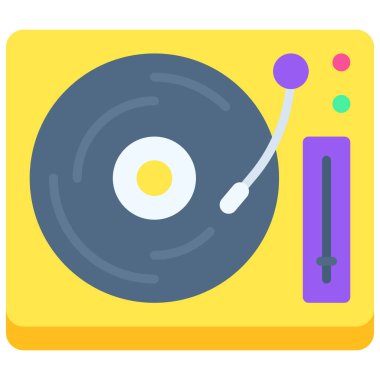 CD oynatıcı simgesi, yeni yıl gerçekleştirilmiş vektör illüstrasyonu