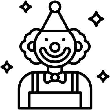 Palyaço simgesi, yeni yıl gerçekleştirilmiş vektör illüstrasyonu