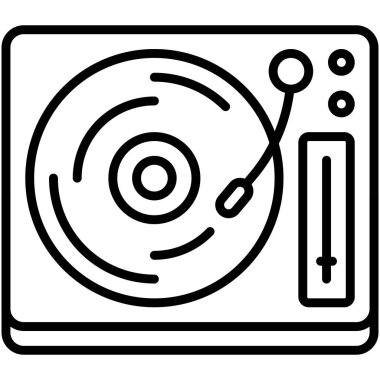 CD oynatıcı simgesi, yeni yıl gerçekleştirilmiş vektör illüstrasyonu