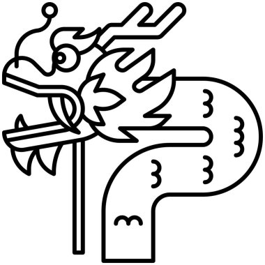 Dragon dance icon, Lion dance related vector illustration