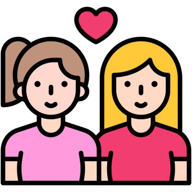 Gay couple icon, Valentines day related vector illustration