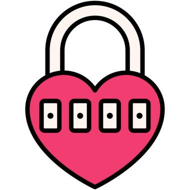 Lock icon, Valentines day related vector illustration