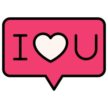 I love you speech bubble icon, Valentines day related vector illustration