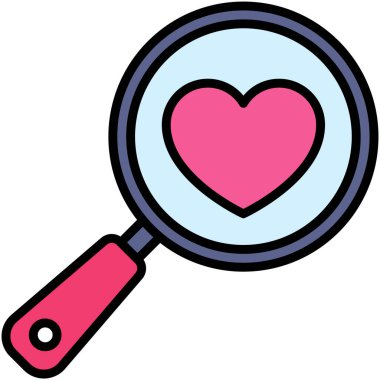 Magnifying glass icon, Valentines day related vector illustration