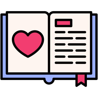 Diary icon, Valentines day related vector illustration