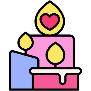Candles icon, Valentines day related vector illustration