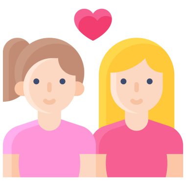 Gay couple icon, Valentines day related vector illustration