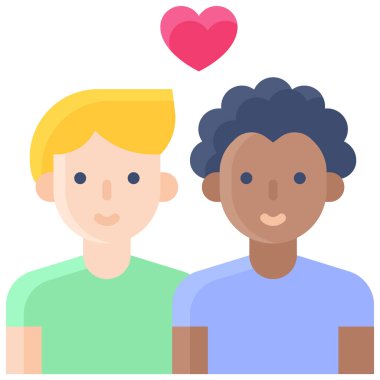 Gay couple icon, Valentines day related vector illustration
