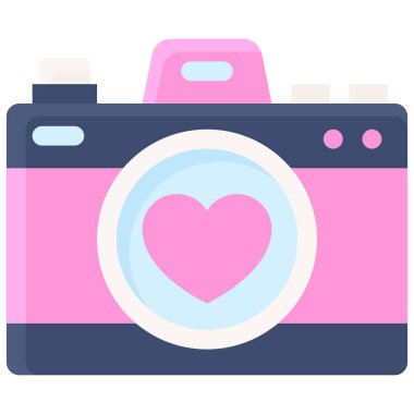 Camera icon, Valentines day related vector illustration