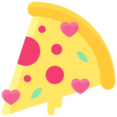 Pizza icon, Valentines day related vector illustration