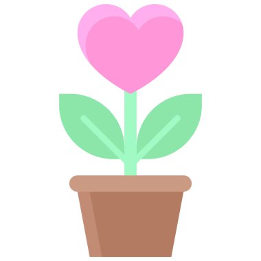 Flowerpot icon, Valentines day related vector illustration
