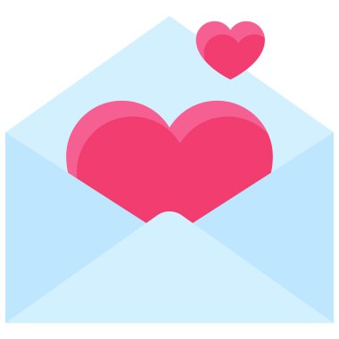 Love letter icon, Valentines day related vector illustration