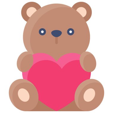 Teddy bear icon, Valentines day related vector illustration