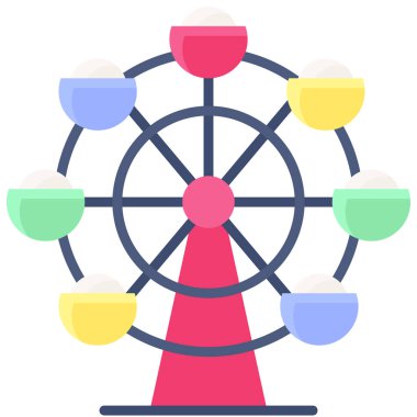 Ferris wheel icon, Valentines day related vector illustration