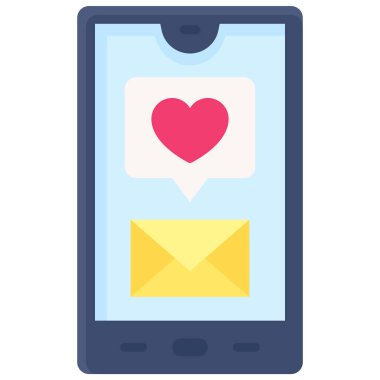Love mail icon, Valentines day related vector illustration