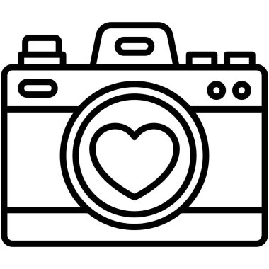 Camera icon, Valentines day related vector illustration
