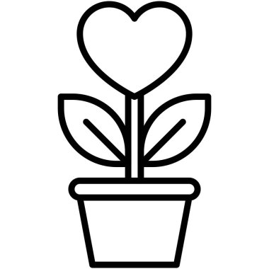 Flowerpot icon, Valentines day related vector illustration