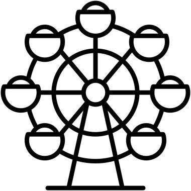 Ferris wheel icon, Valentines day related vector illustration