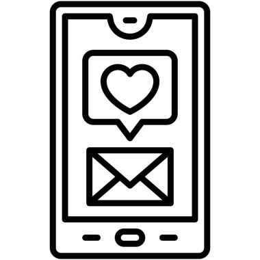 Love mail icon, Valentines day related vector illustration