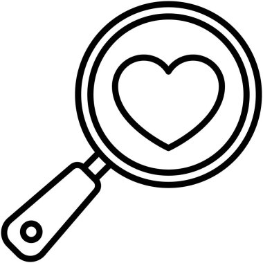 Magnifying glass icon, Valentines day related vector illustration