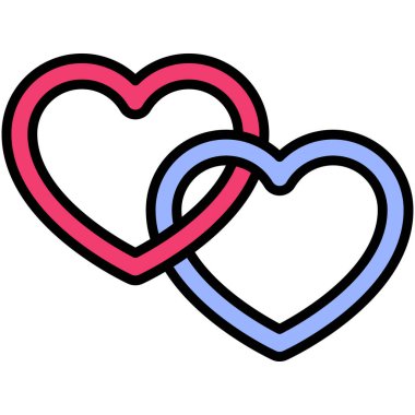 Linked hearts icon, Love and heart vector illustration