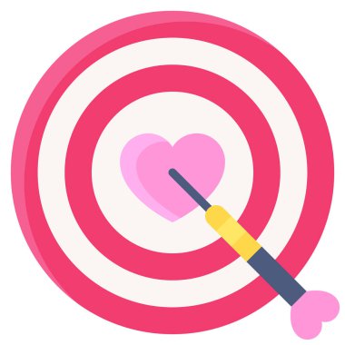 Darts icon, Love and heart vector illustration
