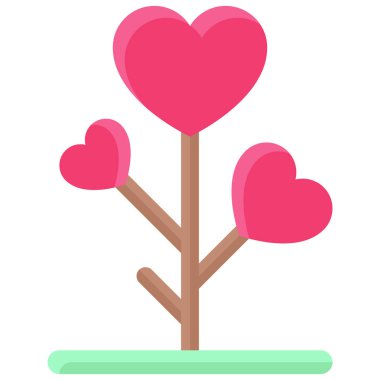 Love tree icon, Love and heart vector illustration
