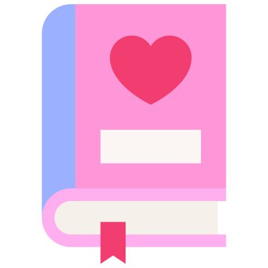 Romance book icon, Love and heart vector illustration