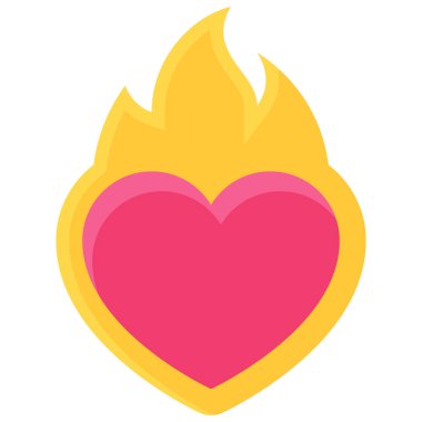 Burning heart icon, Love and heart vector illustration