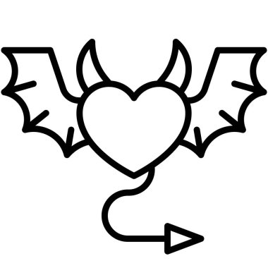 Devil heart icon, Love and heart vector illustration