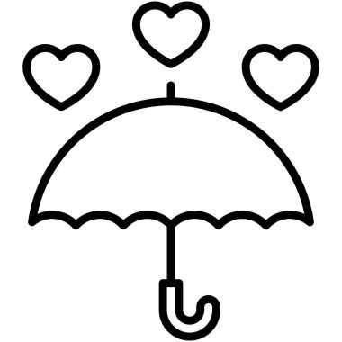 Umbrella icon, Love and heart vector illustration
