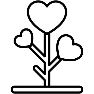 Love tree icon, Love and heart vector illustration