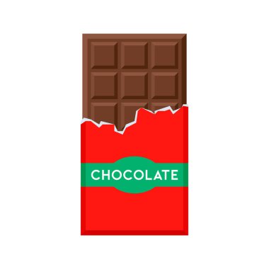 Chocolate bar in open package vector illustration