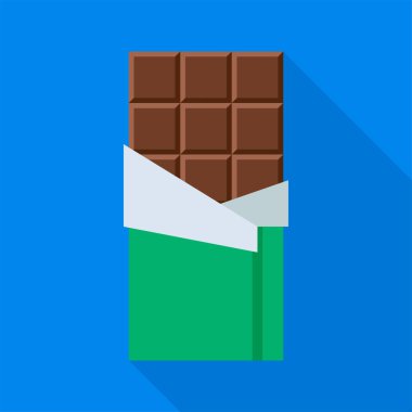 Chocolate bar in open package vector illustration