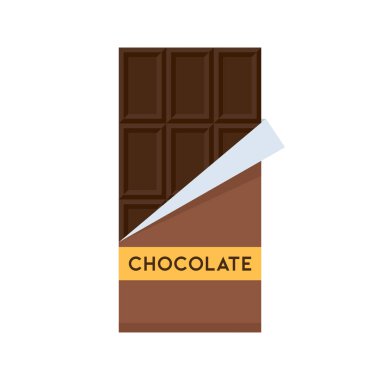 Chocolate bar in open package vector illustration