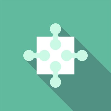 Jigsaw puzzle template with shadow on green background vector illustration