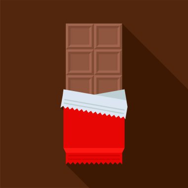 Chocolate bar in open package vector illustration