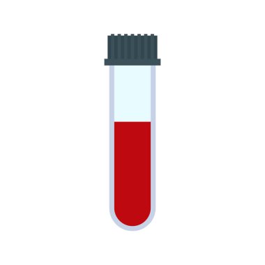 Medical test tube with blood vector illustration