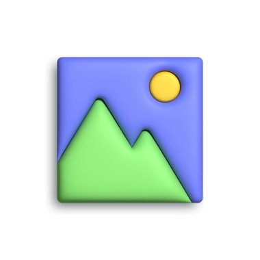 3d rendering image isolated on whitebackground use as icon for photo or image 