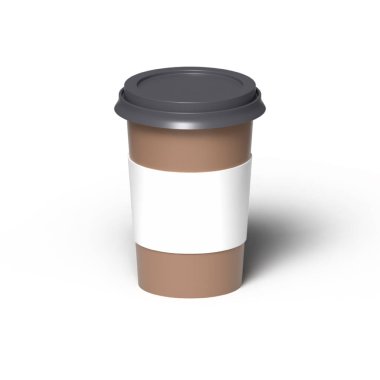 3d rendering take away coffee cup, disposable paper cup for tea or coffee