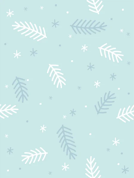Сосновые Листья Швов Использованием Зимней Зимней Иллюстрации — стоковый вектор