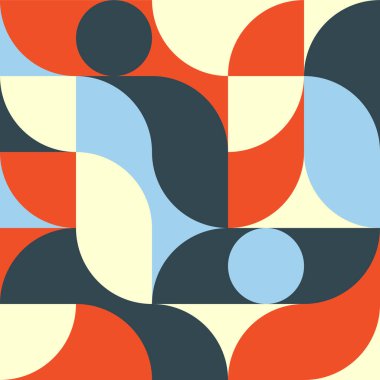 Arka plan, poster, arkaplan, Bauhaus veya İskandinav tarzında pankart kapağı olarak kullanmak için modern soyut geometrik dikişsiz desen