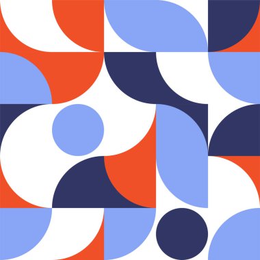 Arka plan, poster, arkaplan, Bauhaus veya İskandinav tarzında pankart kapağı olarak kullanmak için modern soyut geometrik dikişsiz desen