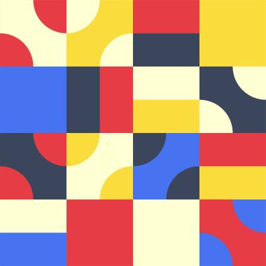 Arka plan, poster, arkaplan, Bauhaus veya İskandinav tarzında pankart kapağı olarak kullanmak için modern soyut geometrik dikişsiz desen