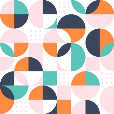 Arka plan, poster, arkaplan, Bauhaus veya İskandinav tarzında pankart kapağı olarak kullanmak için modern soyut geometrik dikişsiz desen