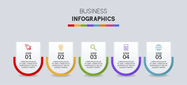 Infografis Merancang Templat Dan Ikon Dengan Opsi Atau Langkah Gunakan - Stok Vektor