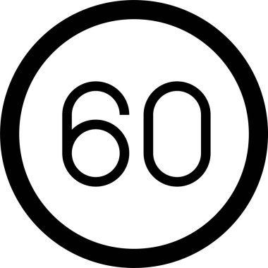 60 hız sınırı işareti simgesi, trafik işaretine bağlı vektör illüstrasyonu