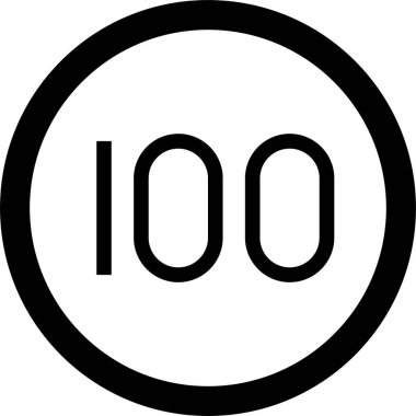 100 hız sınırı işareti simgesi, trafik işaretine bağlı vektör illüstrasyonu