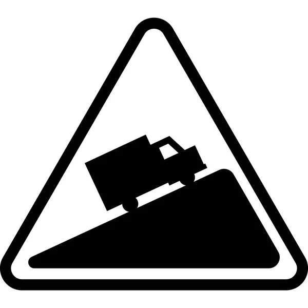 Hill Warning Sign Icon Traffic Sign Related Vector Illustration — Stock Vector