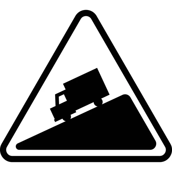 Hügel Warnschild Symbol Verkehrszeichen Bezogene Vektorillustration — Stockvektor